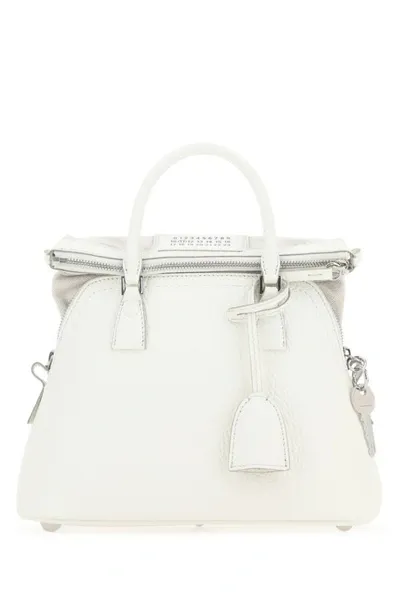 Maison Margiela Woman White Leather 5ac Handbag