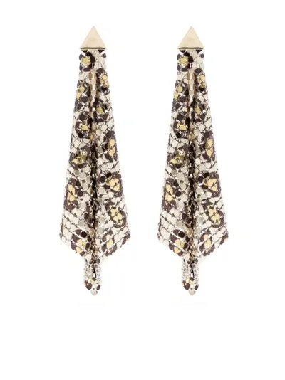 Rabanne Pixel Flow Earrings In Gold