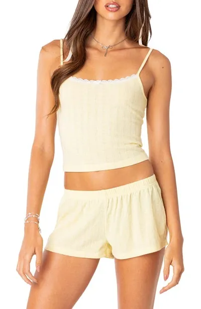 Edikted Irene Pointelle Camisole In Yellow