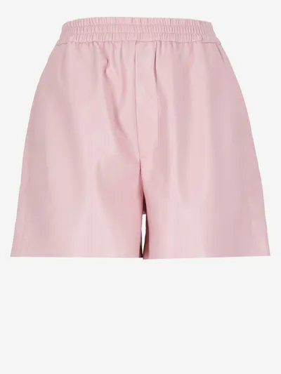 Nanushka Faux-leather Boxer Shorts In Pink