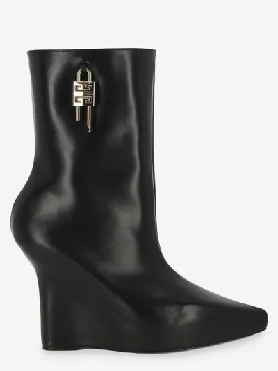 Givenchy Lock Wedge Ankle Boots In Black