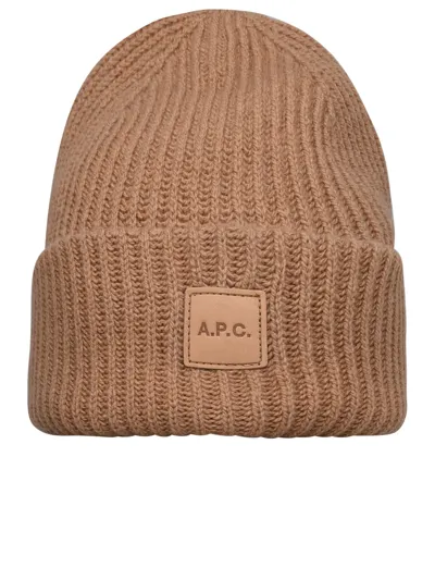 Apc A.p.c. Man Berretto Michelle In Misto Cashmere Beige In Cream