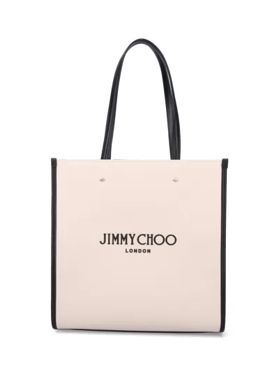 Jimmy Choo Medium Logo Tote Bag In Beige