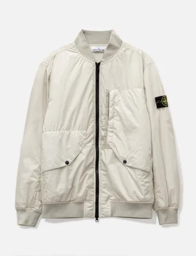 Stone Island Garment Dyed Crinkle Reps Nylon Jacket In White