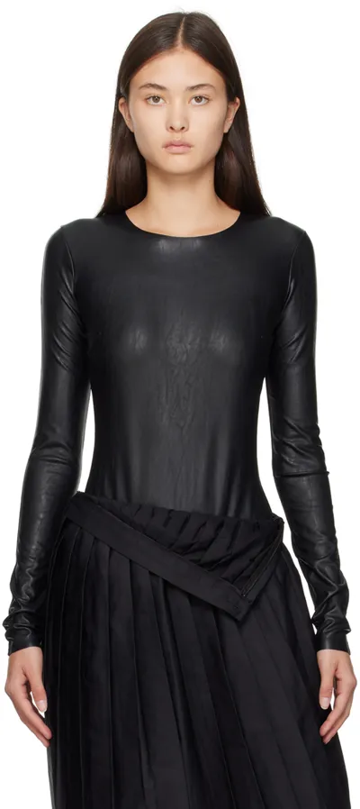 Mm6 Maison Margiela Black Darted Bodysuit In 961 Black