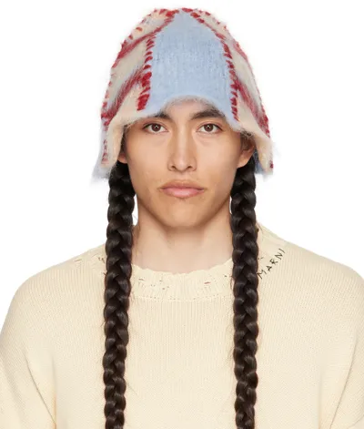 Marni Tan Striped Hat In Rgw31 Tan