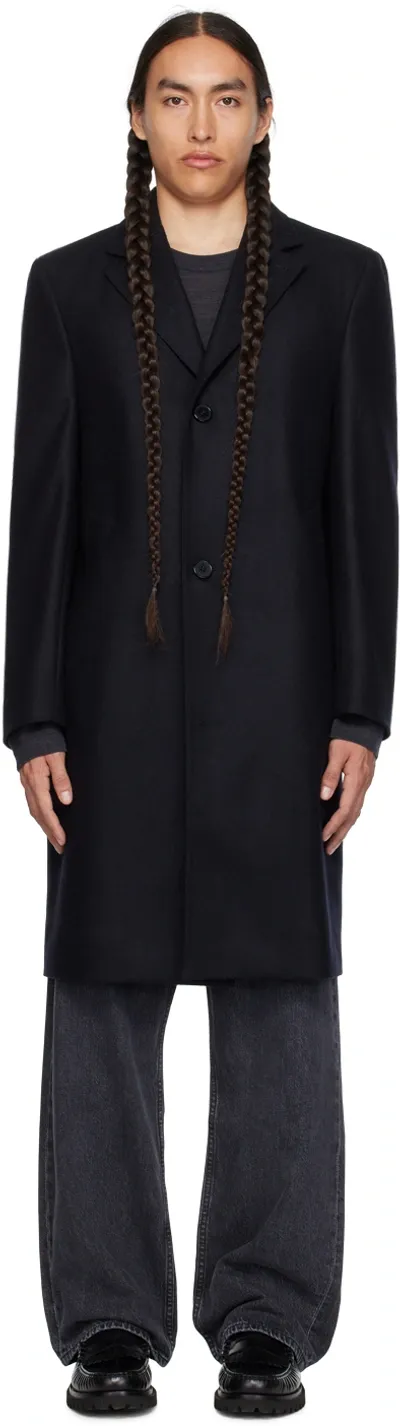 Officine Generale Navy Soft Jack Coat In Darknavy