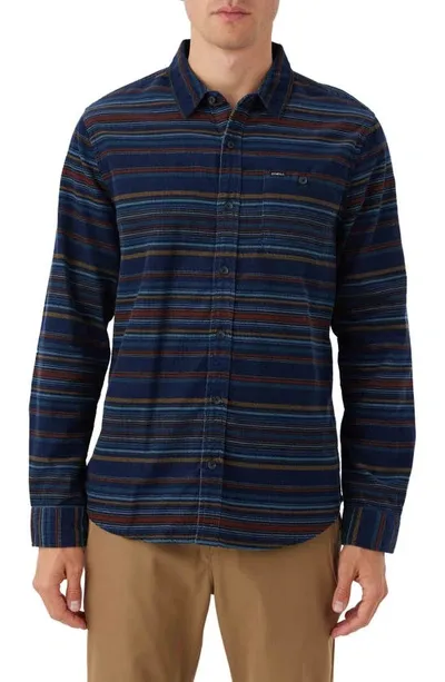 O'neill Caruso Stripe Button-up Shirt In Navy