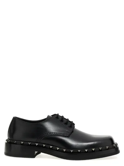 Valentino Garavani Rockstud M-way Lace Up Shoes Black