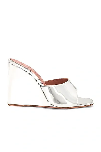 Amina Muaddi Lupita Mirror Wedge In Silver