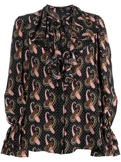 Etro Paisley-print Silk Blouse In Black