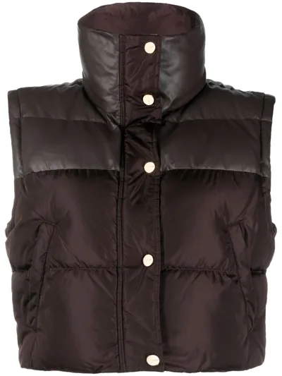 Pinko Handle Padded Vest In Brown