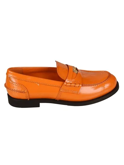 Miu Miu Vernice Loafers In Orange