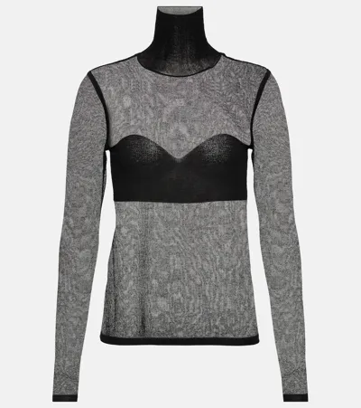 Nina Ricci Knitted Turtleneck Top In Black