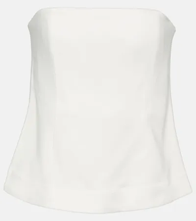 Co Strapless Stretch-crepe Bustier Top In Ivory