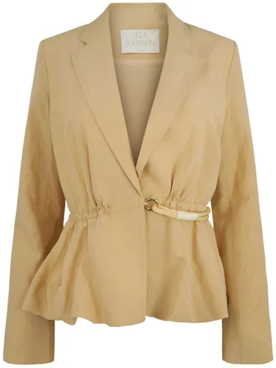 Ulla Johnson Talie Belted Blazer In Nude