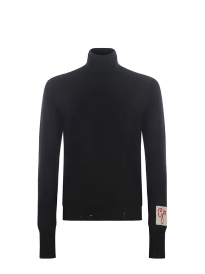 Golden Goose Turtleneck  In Virgin Wool In Nero