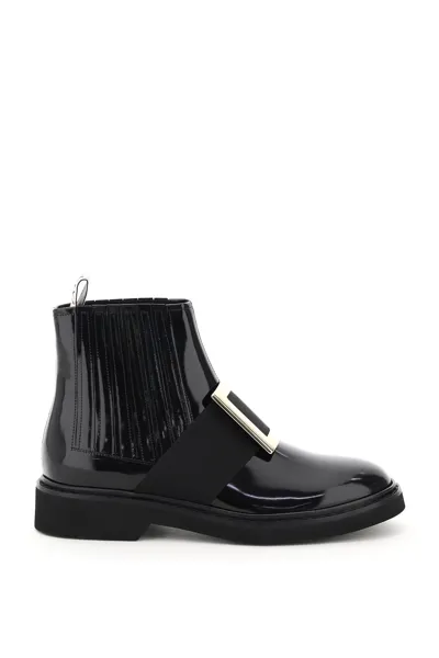 Roger Vivier Viv Rangers Ankle Boots In Black