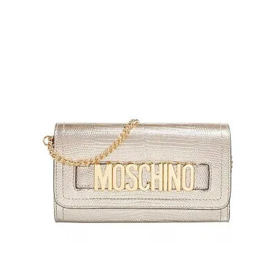 Pre-owned Moschino Geldbörsen Herren Gold Neu & Ovp 1221300