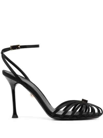 Alevì Kida 105mm Leather Sandals In Black