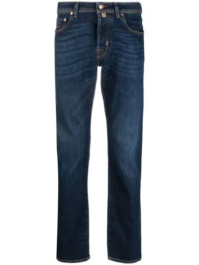 Jacob Cohen Logo-patch Straight-leg Jeans In Blue