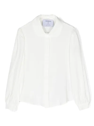 Simonetta Kids' Peter Pan-collar Button-up Shirt In White