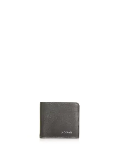 Hogan Leather Wallet With Logo In Black