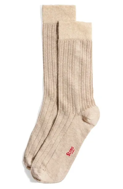 Stems Lola Cashmere Ribbed Crew Socks In White