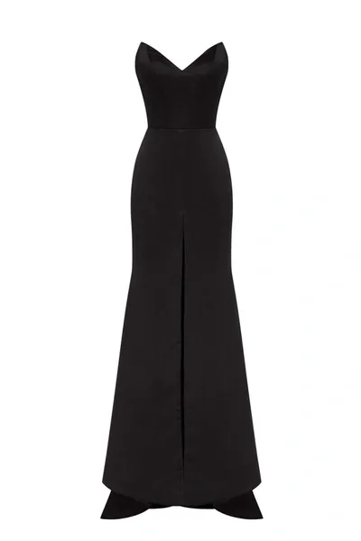 Milla Black Elegant Strapless Trumpet Evening Gown