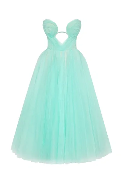 Milla Mint Green Tender Midi Tulle Dress