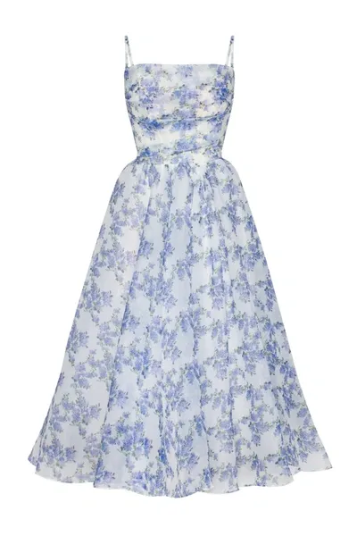 Milla Blue Hydrangea Spaghetti Strap Midi Dress