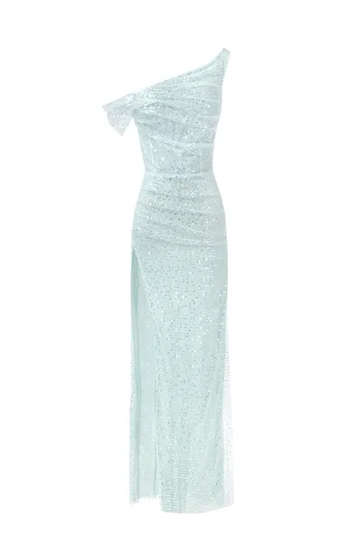 Milla Striking Sequined Maxi Dress In Mint Green