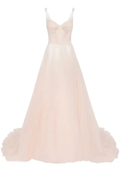 Milla Peach Multi-layered Tulle Gown