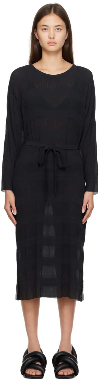 Henrik Vibskov Black Grow Midi Dress In Caviar