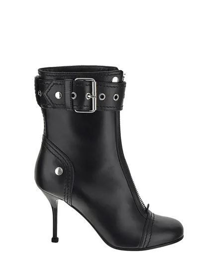 Alexander Mcqueen High Heel Boots In Black