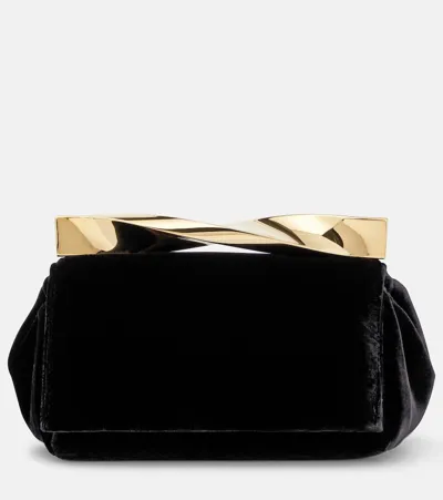 Aquazzura Mini Twist Clutch Bag In Black