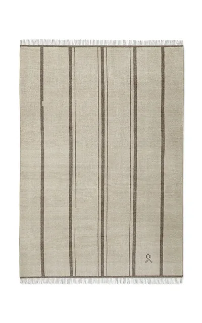 Nordic Knots Elder 04 By ; Hand Knotted Area Rug In Olive; Size 6' X 9' In Brown