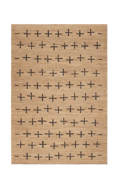 Nordic Knots Jute Cross By ; Flatweave Area Rug In Black; Size 8' X 10'