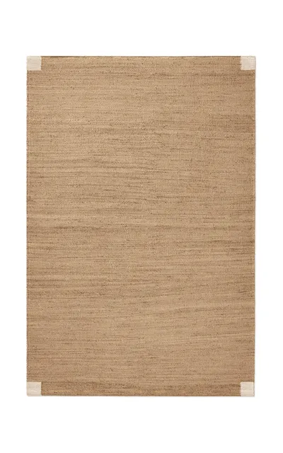 Nordic Knots Jute Corner By ; Flatweave Area Rug In Cream; Size 6' X 9' In Brown