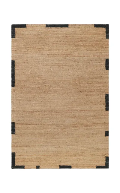 Nordic Knots Jute Edge By ; Flatweave Area Rug In Black; Size 8' X 10'