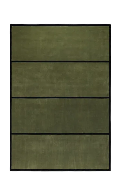 Nordic Knots Norr Mälarstrand 01 By ; Hand Loomed Area Rug In Green/black; Size 8' X 10'