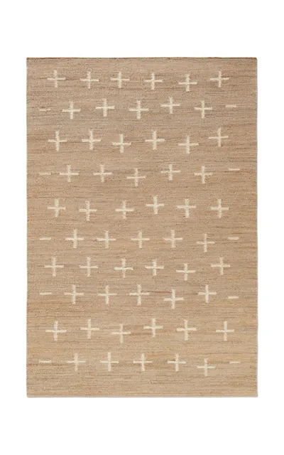 Nordic Knots Jute Cross By ; Flatweave Area Rug In Cream; Size 8' X 10' In Brown