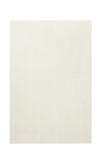 Nordic Knots Grid By ; Hand Loomed Area Rug In Dusty White/cream; Size 4' X 6' In Off-white