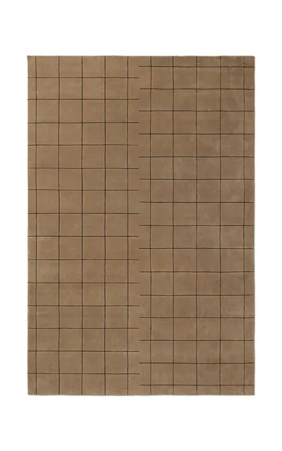 Nordic Knots Grid By ; Hand Loomed Area Rug In Chestnut/black; Size 8' X 10' In Brown