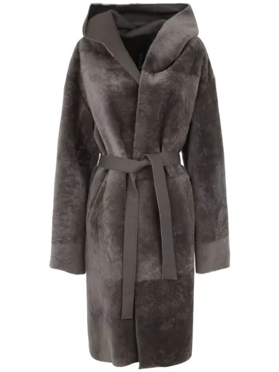 Blancha Shearling Coat In Metallic