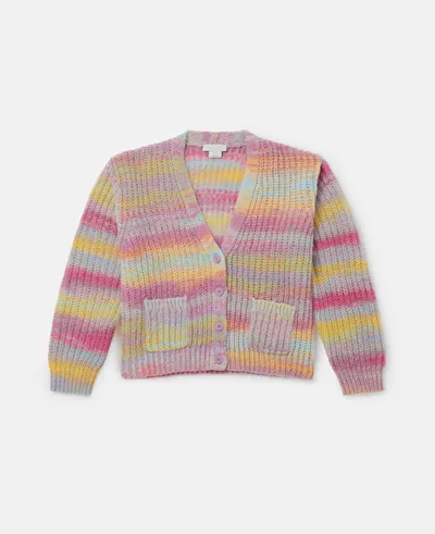 Stella Mccartney Space Dye Stripe Cardigan In Blue