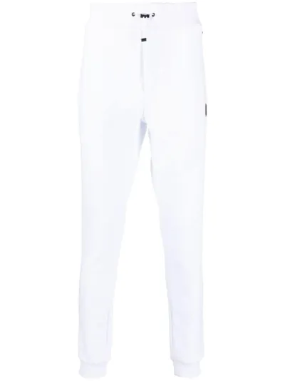 Plein Sport Logo-plaque Cotton Track Pants In White