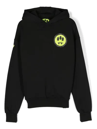 Barrow Kids' Logo-print Cotton Hoodie In Black