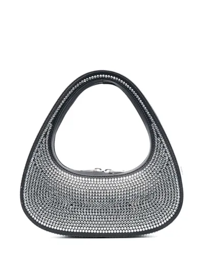 Coperni Swipe Rhinestone-embellished Tote Bag In Black