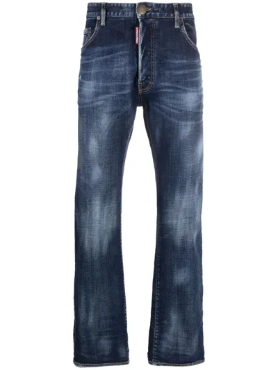 Dsquared2 Low-rise Straight-leg Jeans In Navy Blue